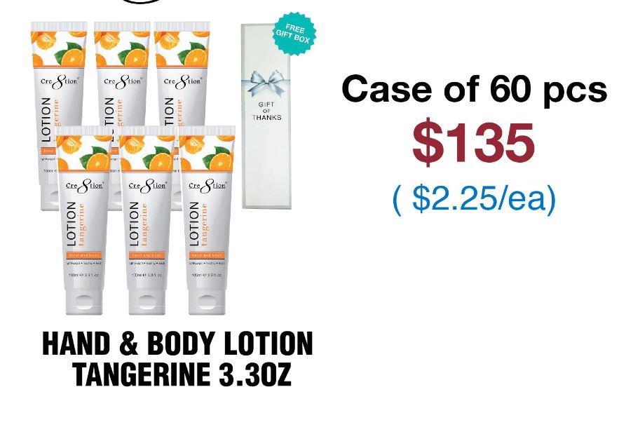 Cre8tion Hand & Body Lotion 3.3oz - Case of 60- BULK PRICING