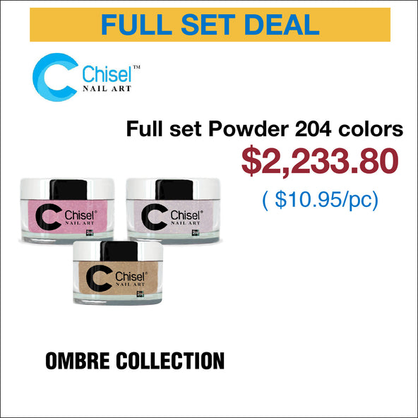 Chisel Full Set - Ombre Dipping Powder 2oz - 204 Colors