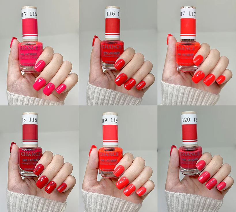 Chance Matching Color Gel & Nail Lacquer 0.5oz - 36 Colors #109 - #144 - Roses Are Red... Collection w/ 2 set Color Chart