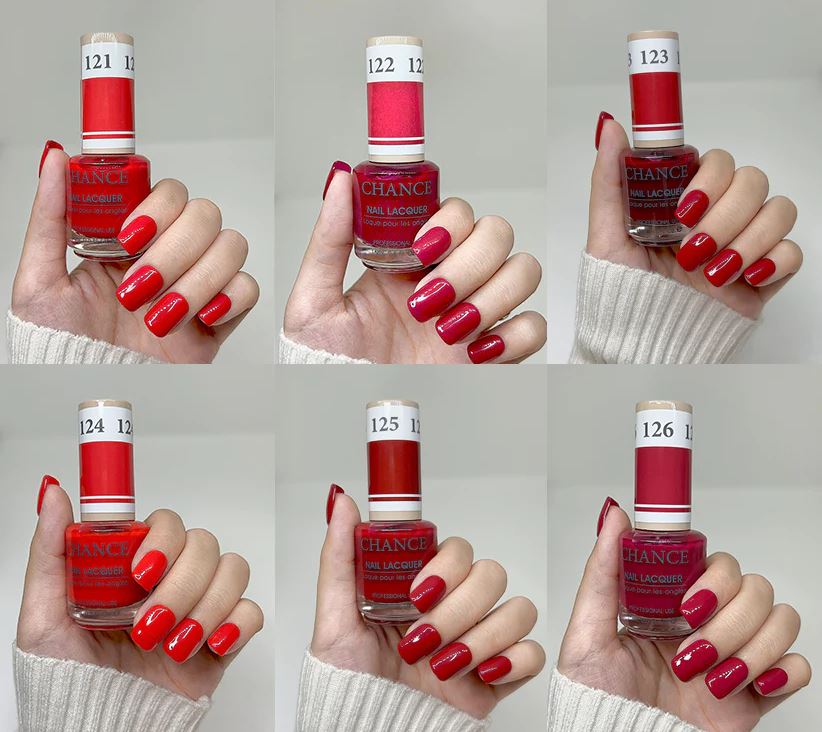 Chance Matching Color Gel & Nail Lacquer 0.5oz - 36 Colors #109 - #144 - Roses Are Red... Collection w/ 2 set Color Chart