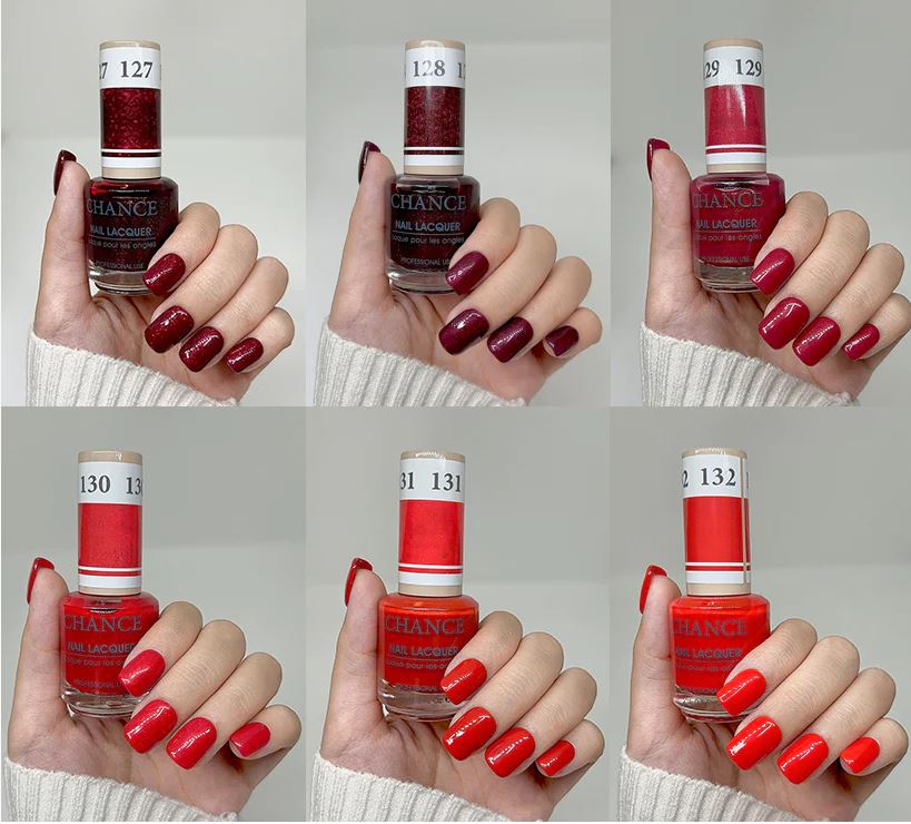 Chance Matching Color Gel & Nail Lacquer 0.5oz - 36 Colors #109 - #144 - Roses Are Red... Collection w/ 2 set Color Chart