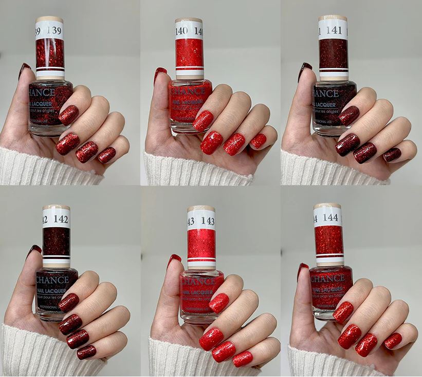 Chance Matching Color Gel & Nail Lacquer 0.5oz - 36 Colors #109 - #144 - Roses Are Red... Collection w/ 2 set Color Chart