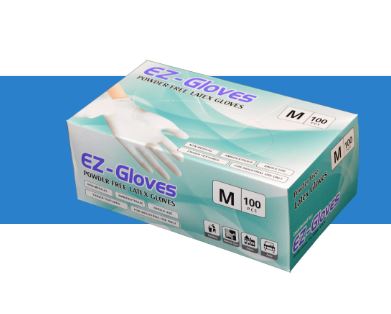 EZ GLOVES - Powder free Latex Examination Gloves Case 10 box