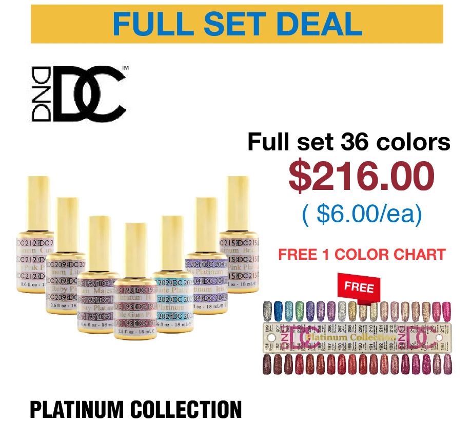 DND DC Platinum Collection - Full set 36 Colors #181 - #217 w/ Color Chart