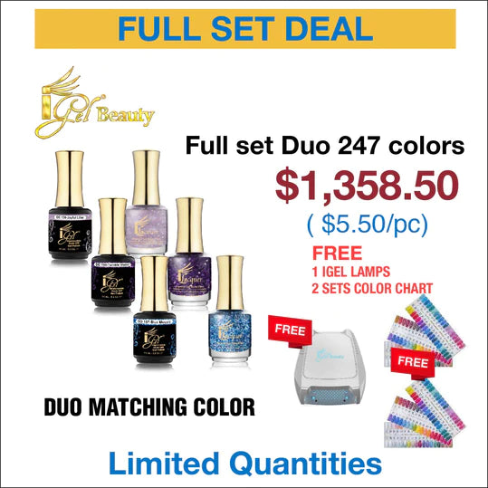 iGel Duo Matching color - Full set 247 colors w/ 2 sets Color Chart & 1 iGel Pro UV/LED lamp