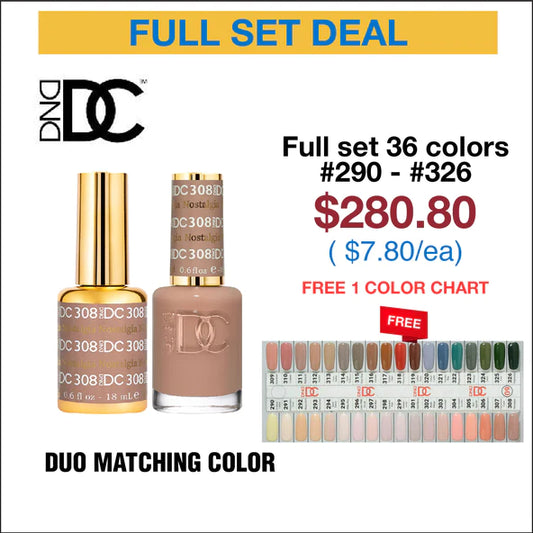 DND DC Duo Matching Color - Full set 36 colors #290 - #326 w/ Color Chart