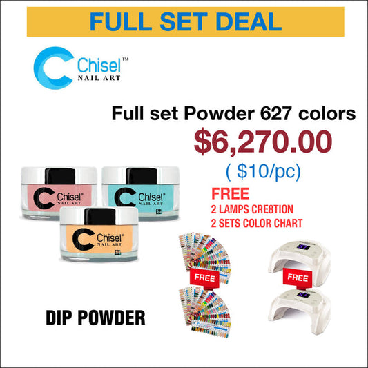 Chisel Full Set - Dipping Powder 2oz -  627 colors