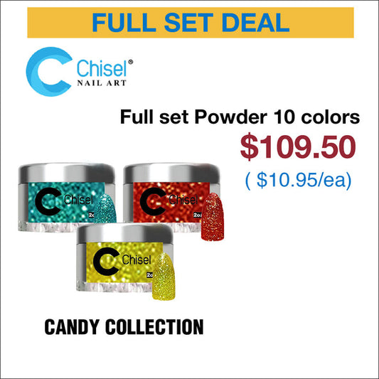 Chisel Full Set - Dipping Powder 2oz -  Candy Collection - 10 Colors Candy #01 - #10